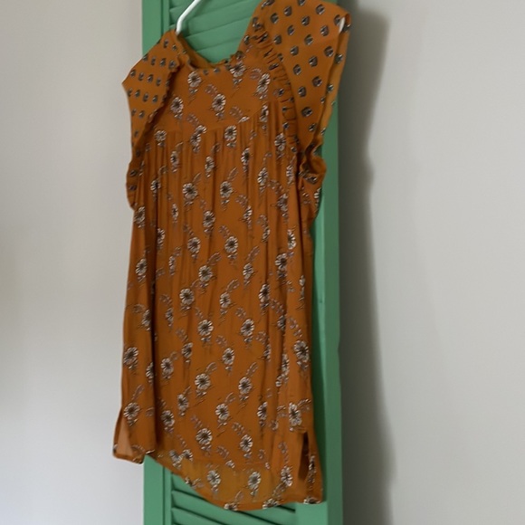 Loft Mustard Boho Lightweight Short Sleeve Blouse - Picture 7 of 9